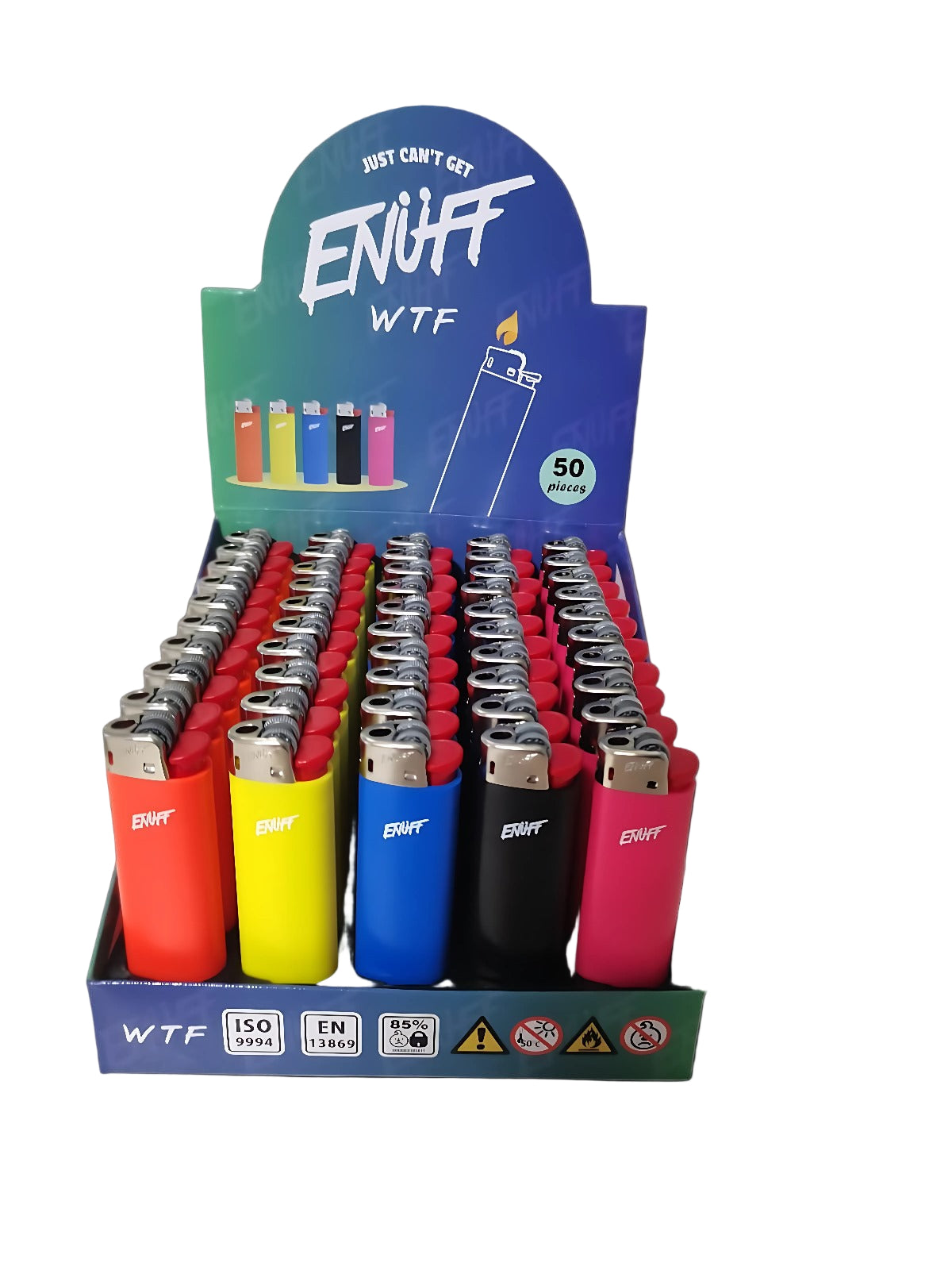 Enuff Disposable Flint Lighter Solid Colour 50pcs