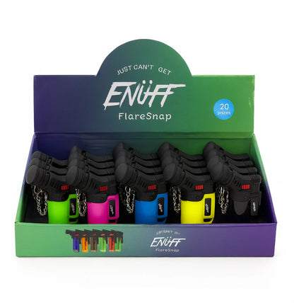 ENUFF FlareSnap Jet Torch Lighter Display (20 Pieces)
