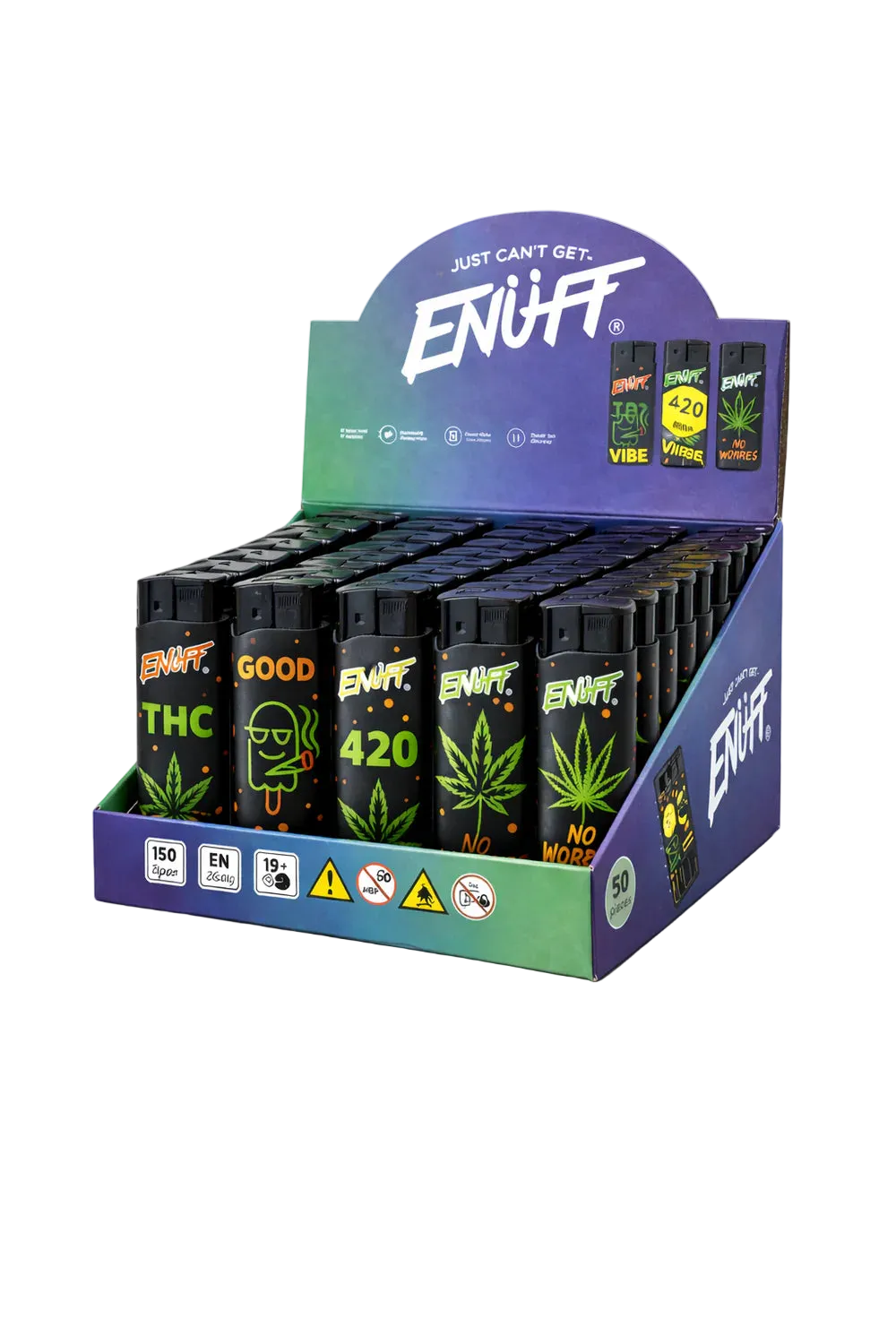 ENUFF ZAZA Click Refillable Lighter – 50pcs Display
