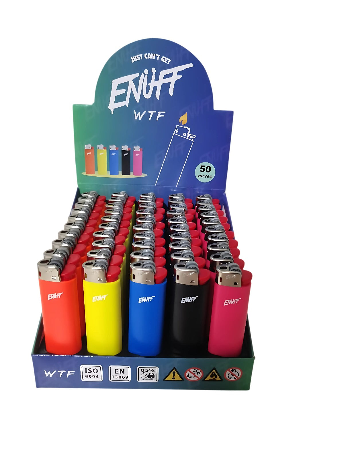 Enuff Disposable Flint Lighter Solid Colour 50pcs