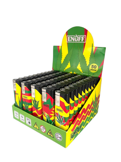 Enuff Windproof Lighter Rasta Design 50pcs