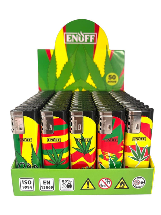 Enuff Windproof Lighter Rasta Design 50pcs